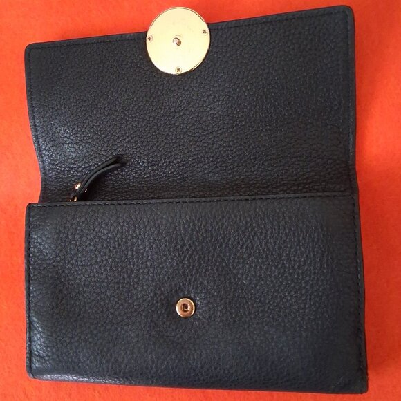 Michael Kors Wallet Large Lillie Gusset Carryall Black Soft Pebbled Leather - Picture 3 of 15